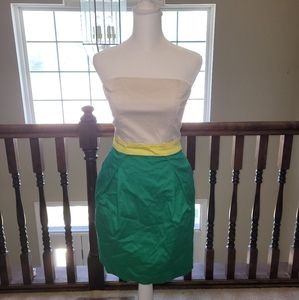 NWT - French Connection Strapless Green and White